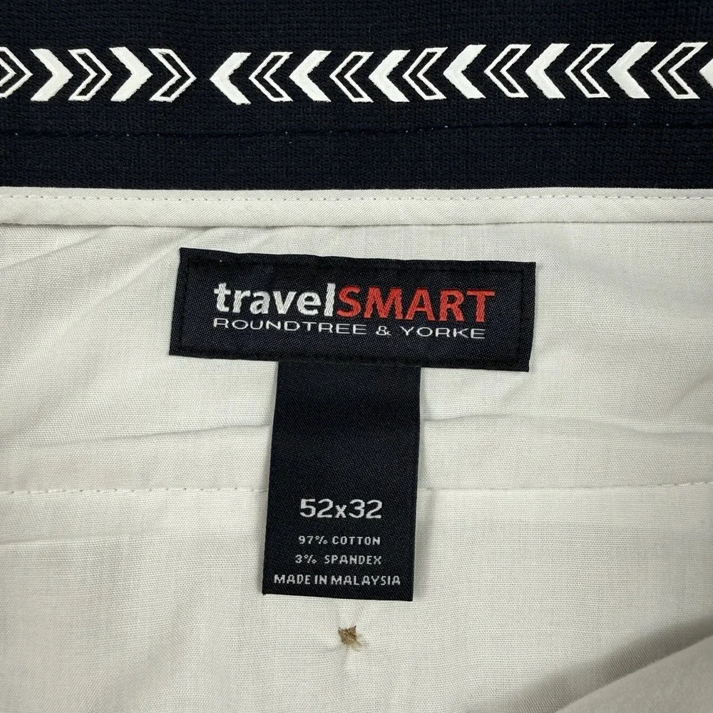 Roundtree & Yorke TravelSmart Pants Men's 52x32 Khaki Classic Fit Stretch NWT